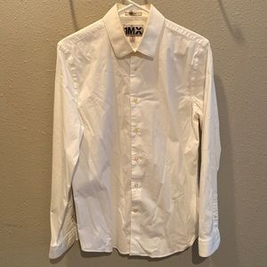 Men’s Express Medium 1MX White long-sleeve dress shirt